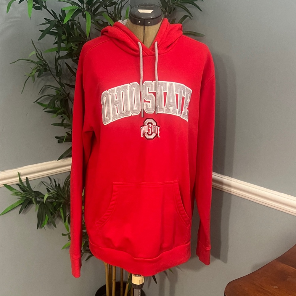 Champion Ohio State University Red Embroidered Hoodie Size L